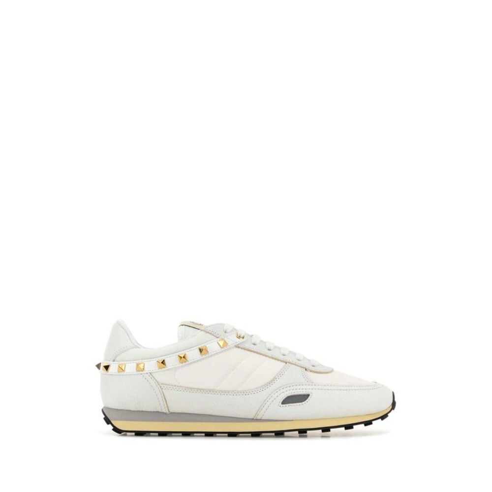Valentino Garavani Men White Leather And Nylon Stand Up Sneakers